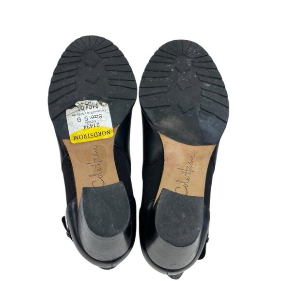 *Cole Haan Boots Womens Size 5B Black Leather Ankle Heeled Quiet Luxury Academia - Picture 12 of 14